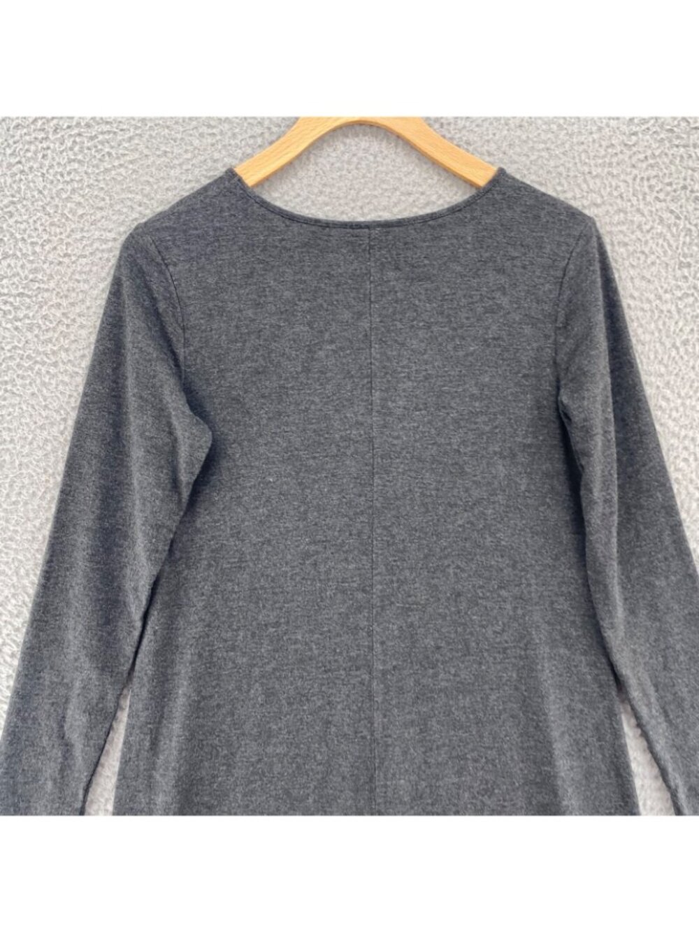 J Jill Dress Womens Small Petite Gray Heather Stretch Knit Tee A Line 3/4 Sleeve - Picture 4 of 10